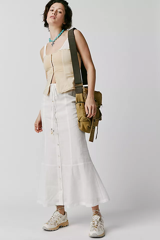 Hillen Flared Midi Skirt Ivory