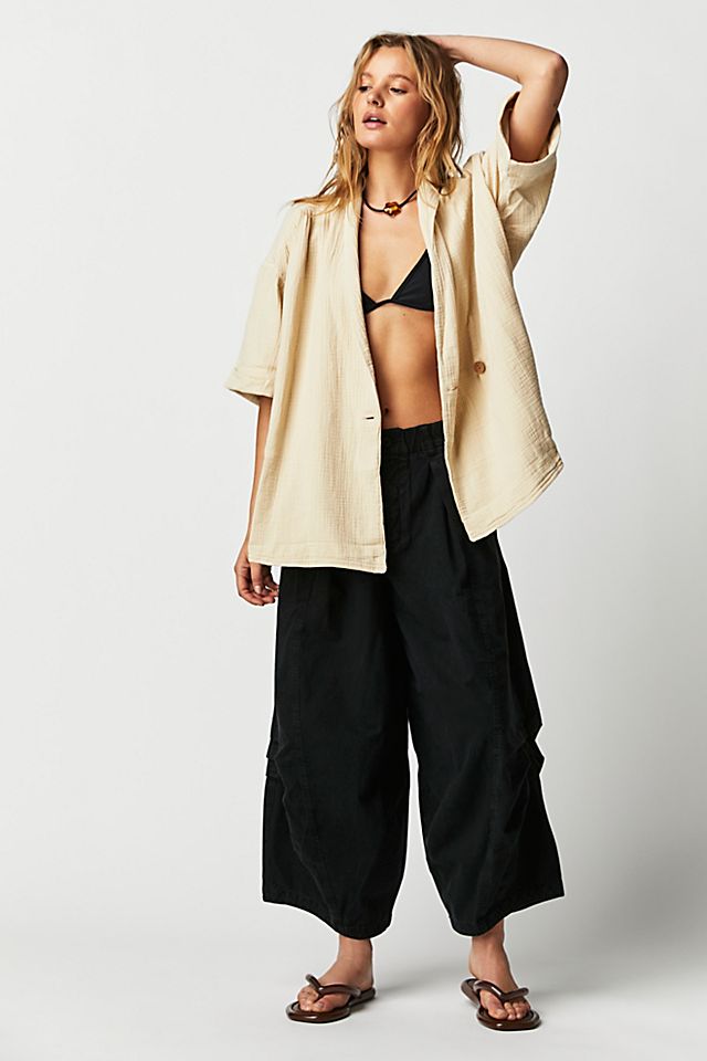 Lou Blazer Shirt Summer Khaki