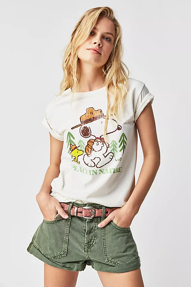 Desert Dreamer Snoopy Peace In Nature Tee Washed White