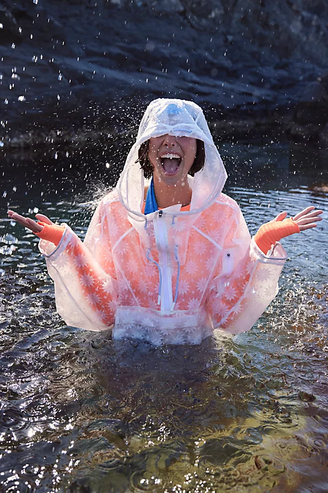 Rain Goddess Packable Parka White