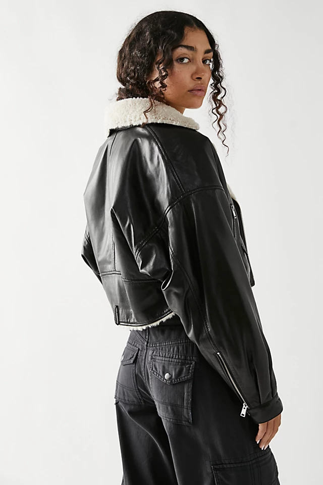 Dylan Shearling Jacket Black / Ecru