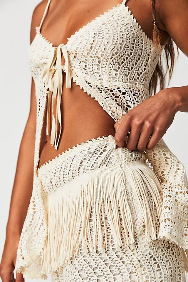 Anna Sui Crochet Lace Set Cream