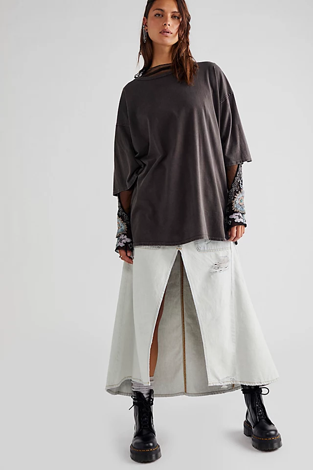 OneTeaspoon Shabby Skirt Bel Air Blue