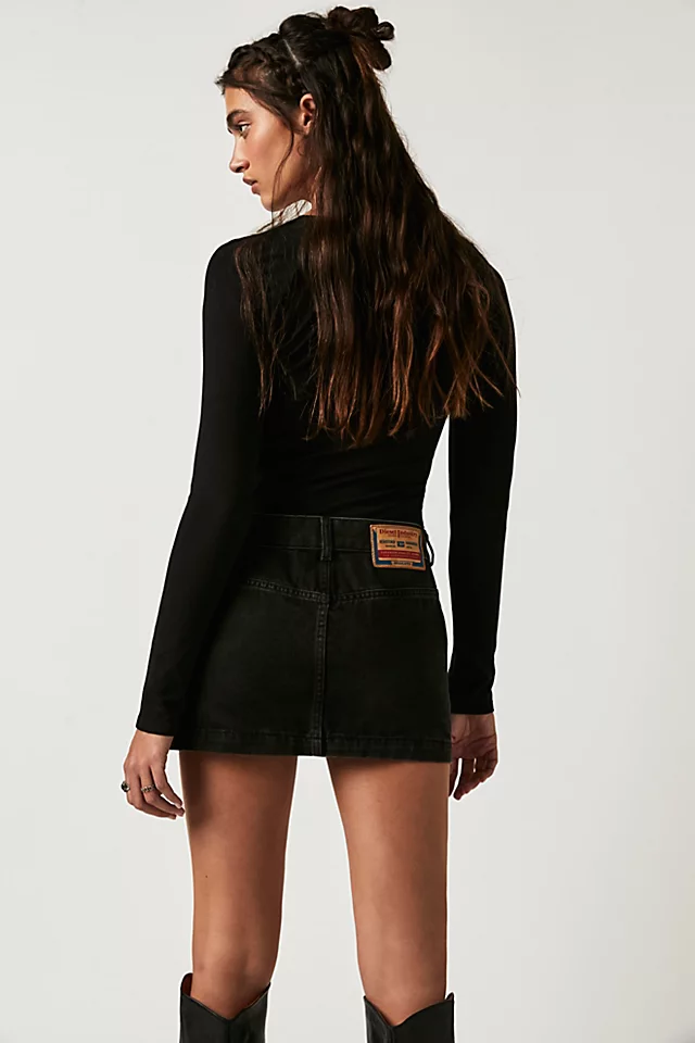 Diesel Ron Micro Denim Skirt Black