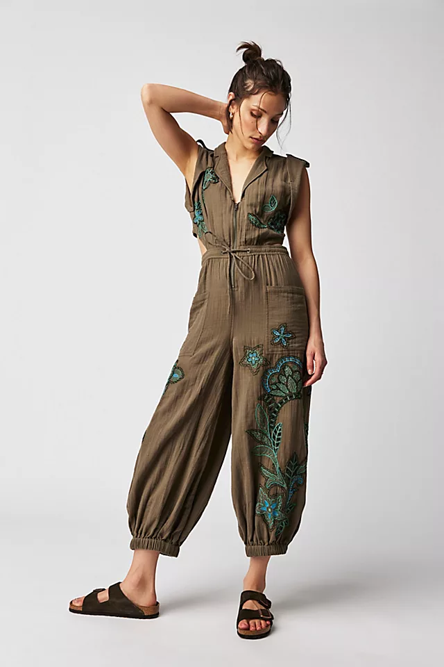 Sea Blooms Crafty Coverall Crocodile