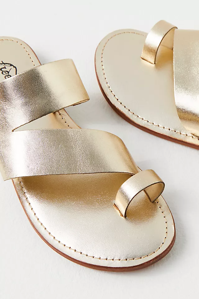 Abilene Toe Loop Sandals Gold Metallic