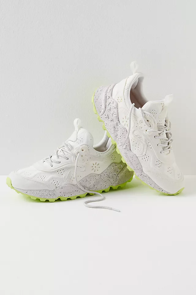 Kelsey Speckled Sneakers White Fluo