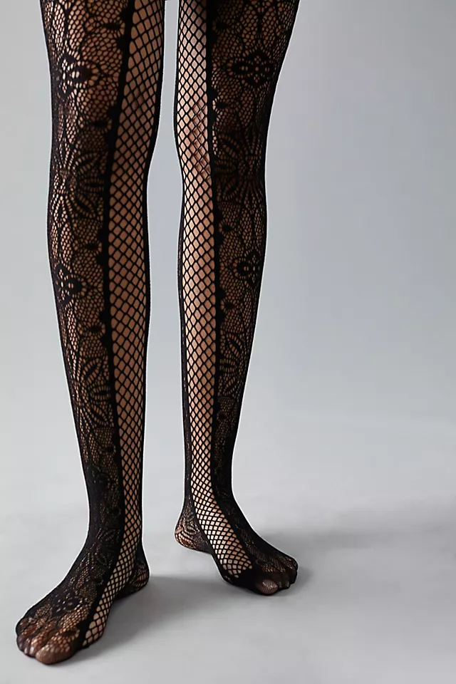 Dahlia Lace Tights Black