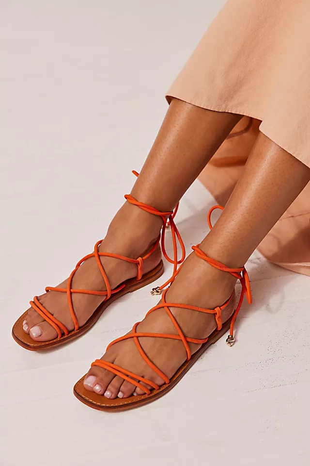 Magdalena Wrap Sandals Flame Orange