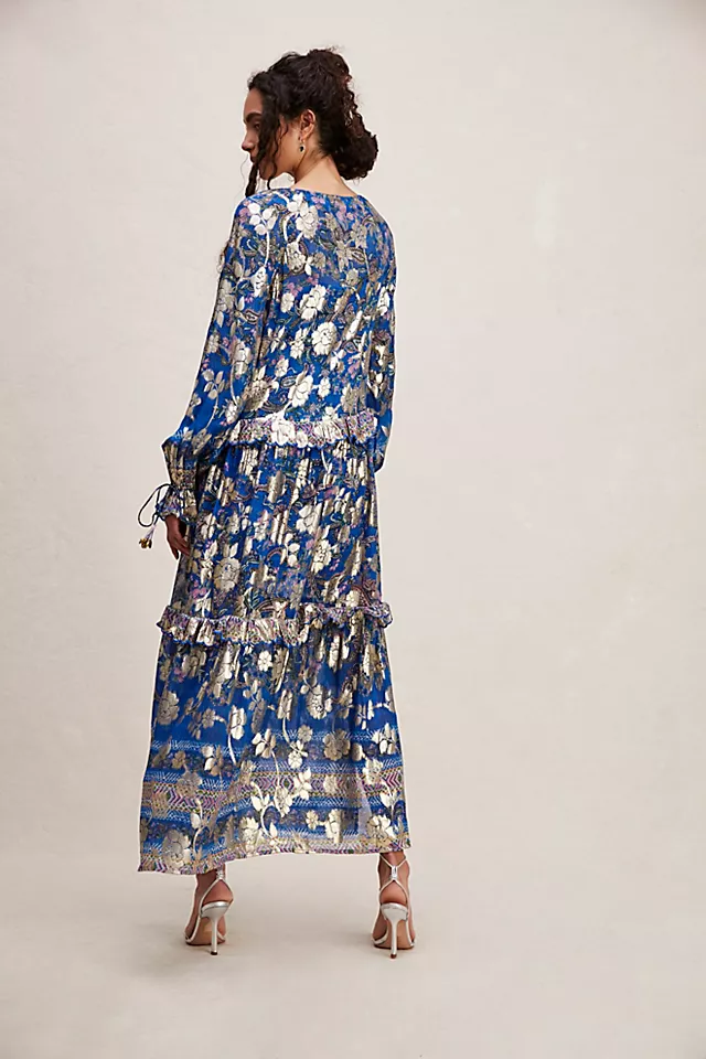 Hemant & Nandita Kaftan With Slip Cobalt Blue