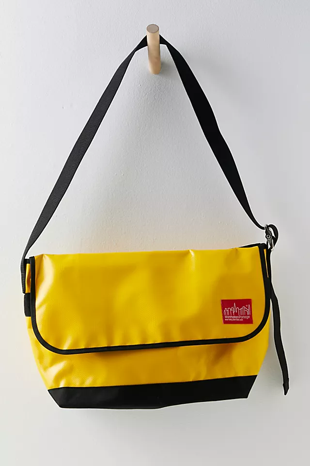 Manhattan Portage Vinyl Vintage Messenger Bag Yellow