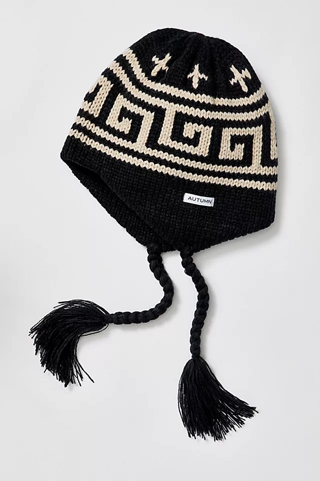 Autumn Niseko Ear Flap Beanie Black