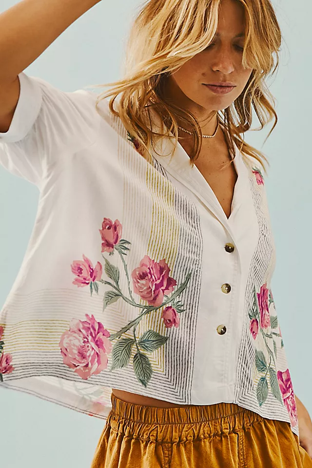 Big Blooms Shirt White Combo