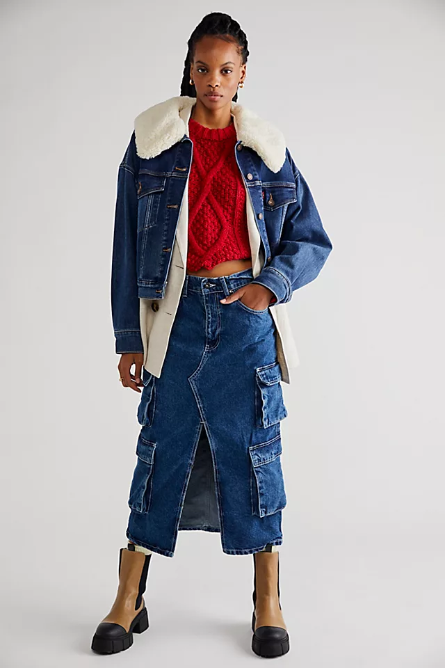 The Ragged Priest Soda Skirt Mid Blue