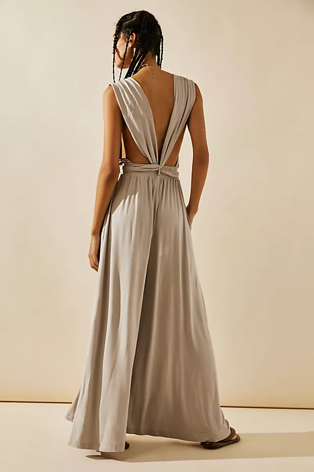 Dani Convertible Open-Back One-Piece Glacier Grey