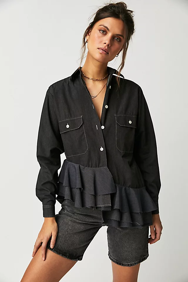 Tricia Fix Black Studded Heart Top Vintage Black