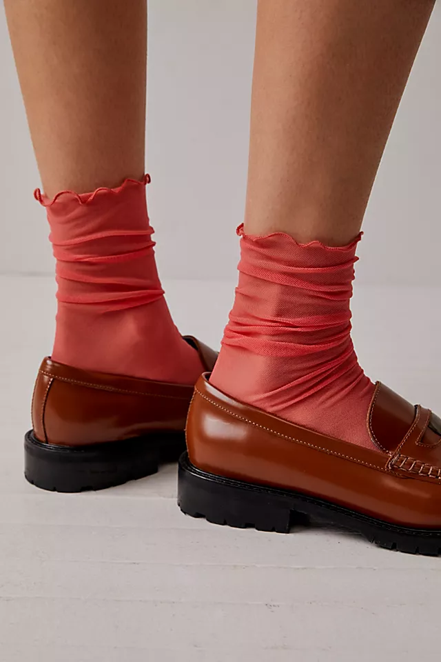 Tulle Crew Socks Orange