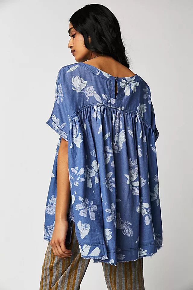 Moon City Printed Tee Chambray Combo