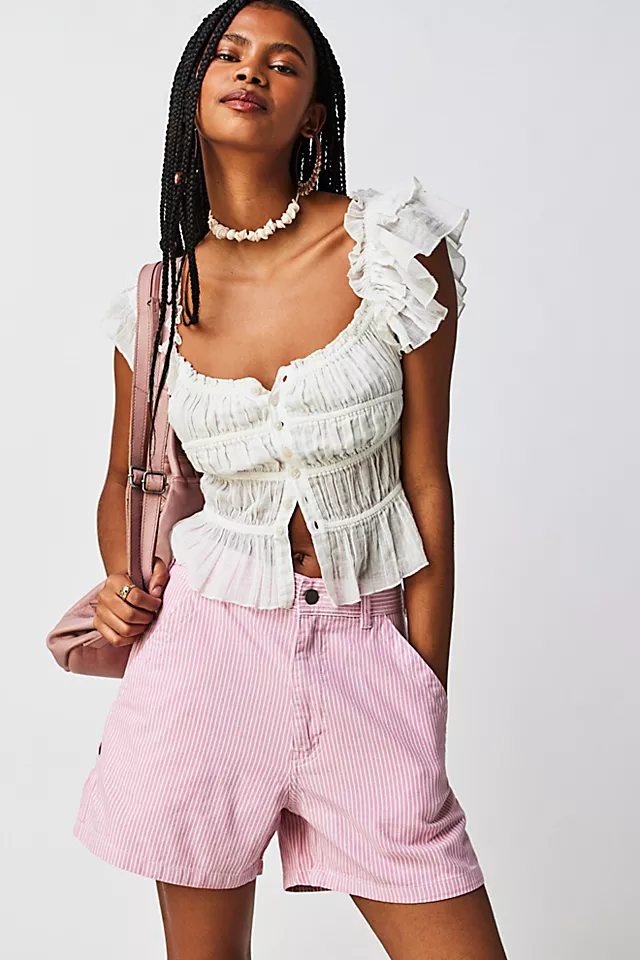 Denimist Carpenter Shorts Pink Railroad