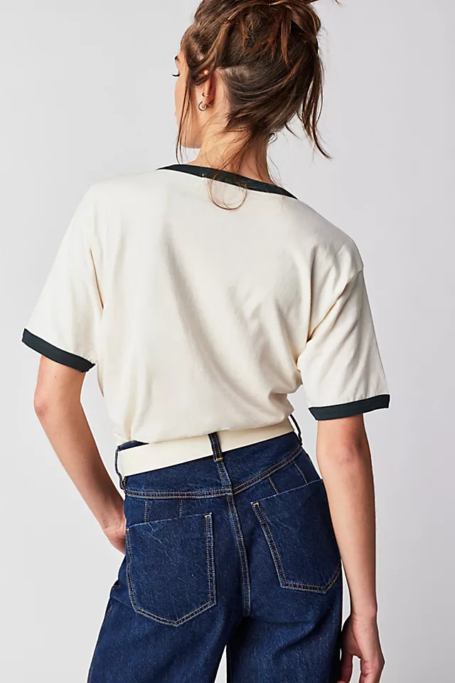 Classic Star Oversized Ringer Tee Stone Vintage Black Ringer