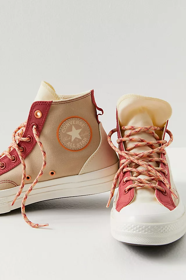 Chuck 70 Hi Top Colorblock Sneakers Rhubarb Pie / Orange Haven