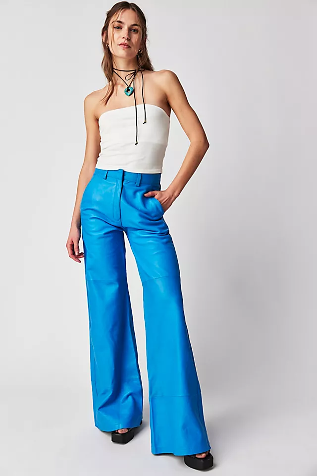 Understated Leather Dream Pants Blue Aster