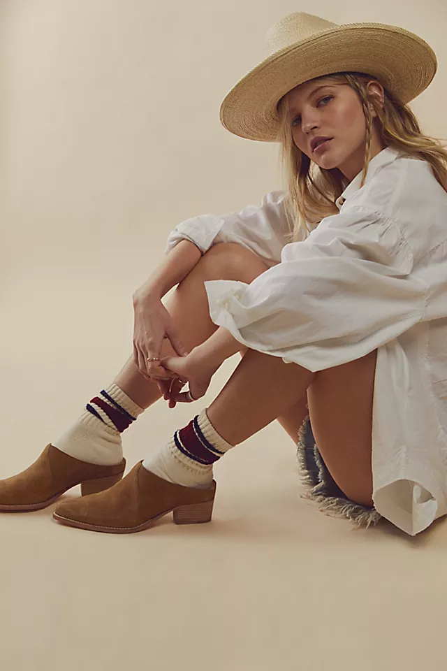 New Frontier Western Mules Camel Suede