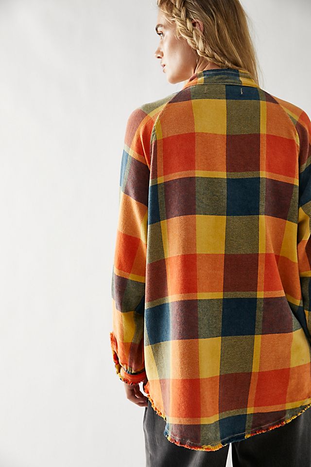 We The Free Summer Daydream Plaid Buttondown Yellow Combo