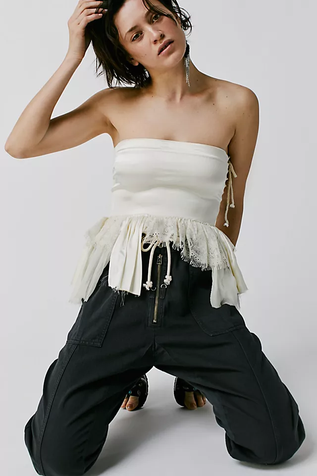 Sandrine Rose Zip Front Cargo Pants Carbon