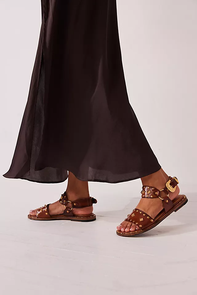 Ryane Studded Sandals Brown / Gold
