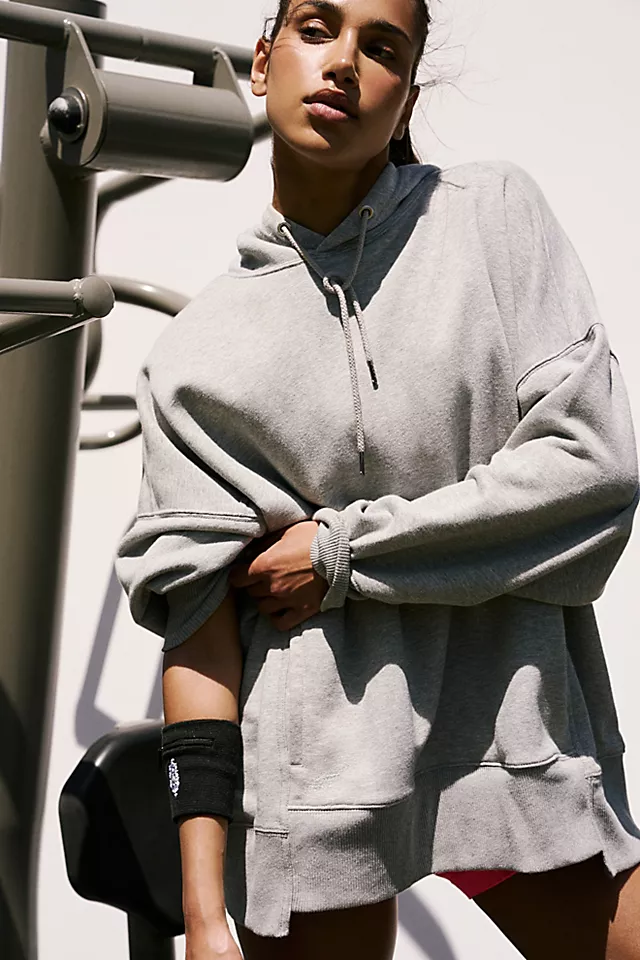 Sprint To The Finish Heather Hoodie Heather Grey