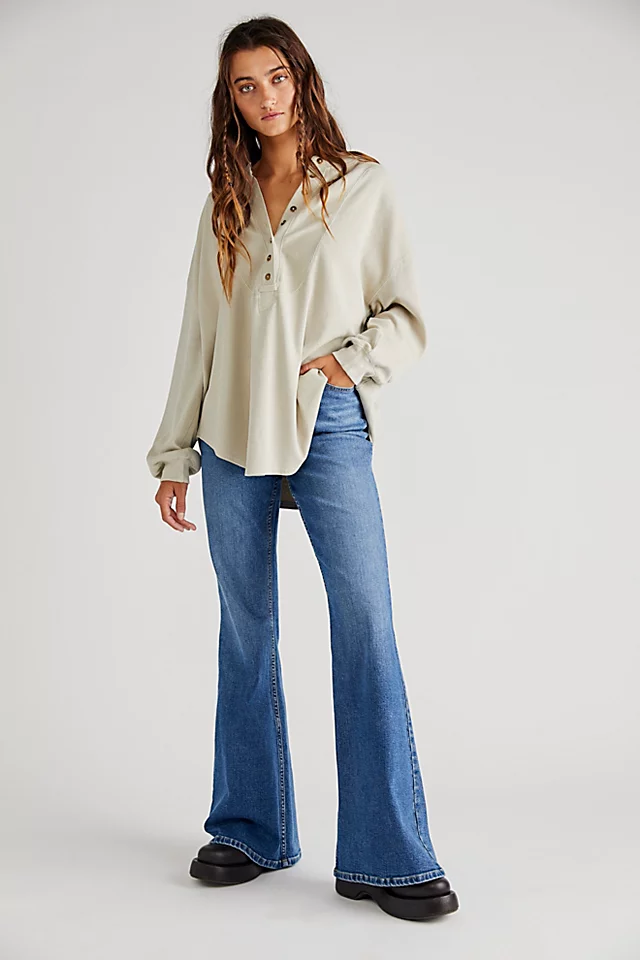 Lee High-Rise Flare Jeans Stone Mill