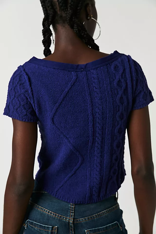 Baby Cable Tee Blue Depth