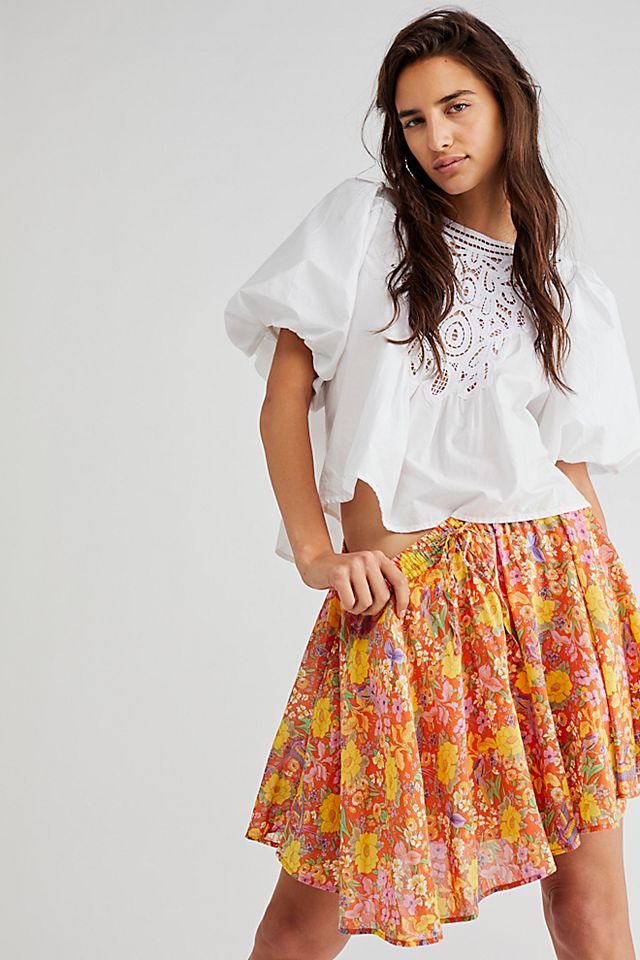 Spell Last Drinks Mini Skirt Sunset Floral