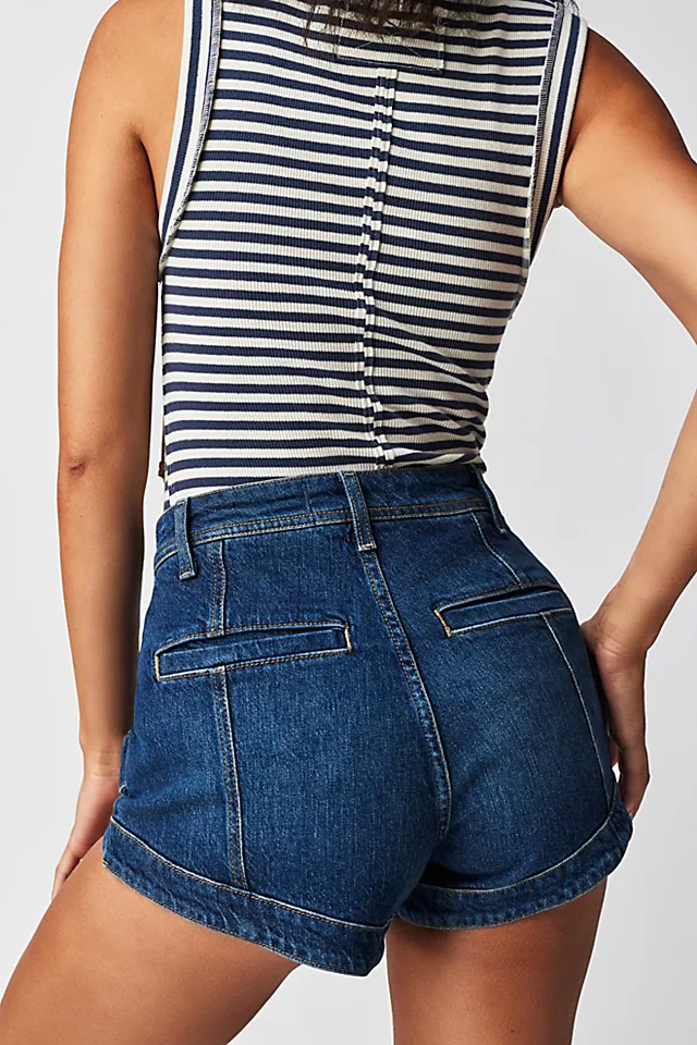 CRVY Mona High-Rise Shorts Bombay Blue