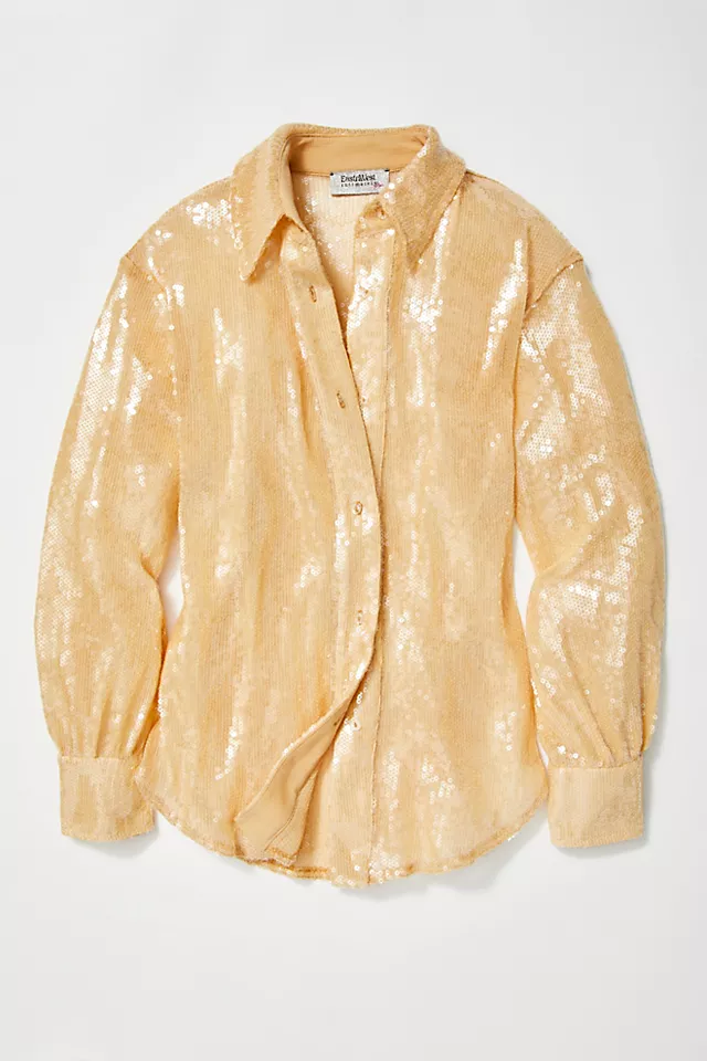 FP x EastNWestLabel Sheer Sequin Shirt Champagne Dreams