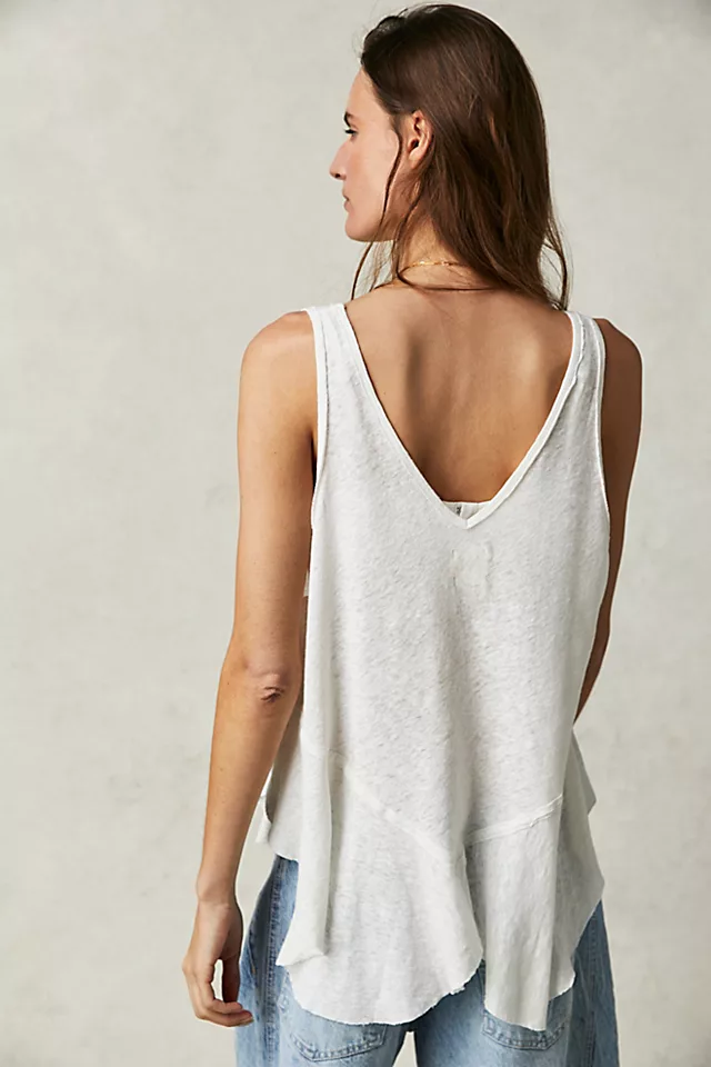 Rosie Drop Waist Tank Optic White