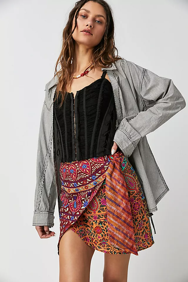 BOTEH Es Canar Wrap Mini Skirt Multi