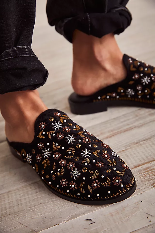 Cosmic Loafer Mules Black Velvet