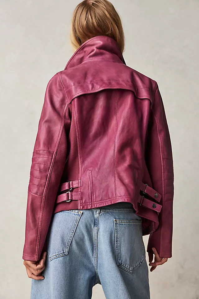 Cora Leather Jacket Dhalia Mauve