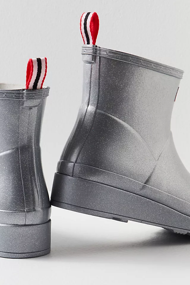 Hunter Play Short Cosmic Wellies Silver