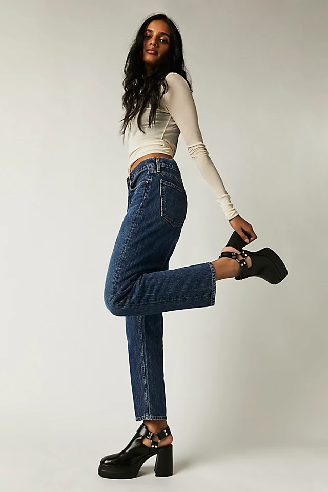 Double Stack Harness Booties Black Leather