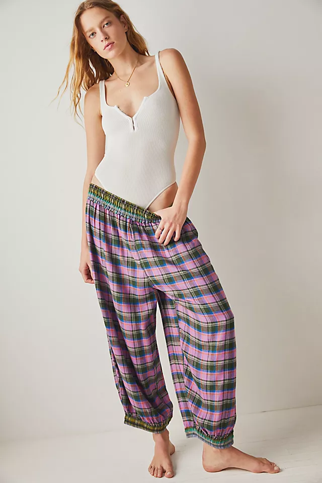 Fallin' For Flannel Lounge Pants Dark Wisteria Combo