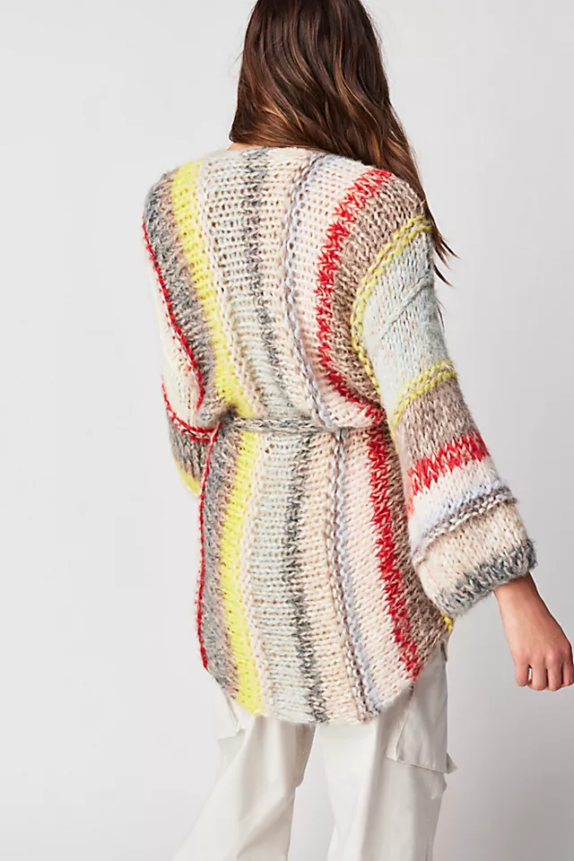 Maiami Silk Cardigan Spring Stripes