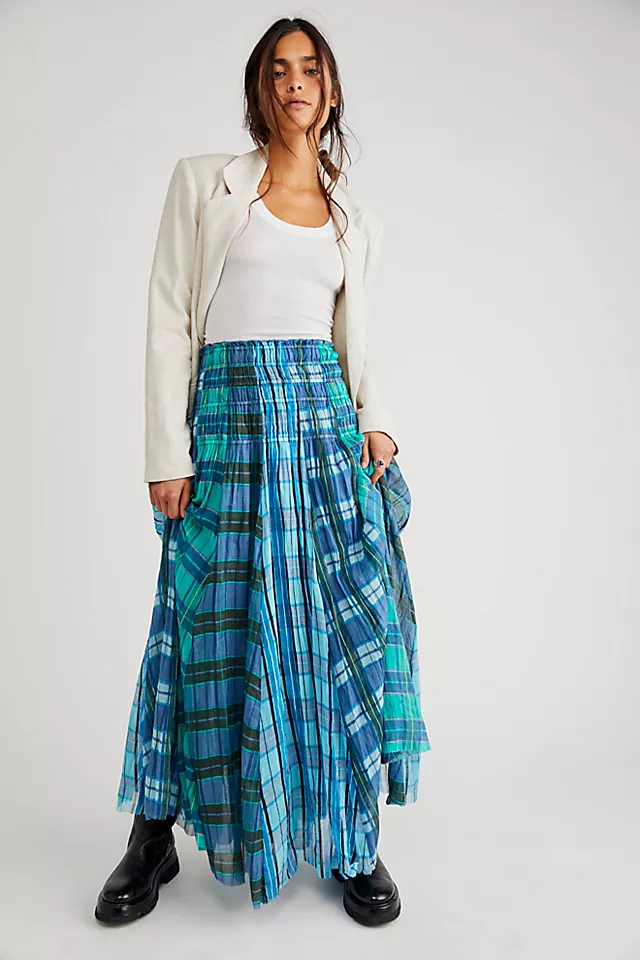 Lausanne Convertible Maxi Skirt Oxford Plaid Combo