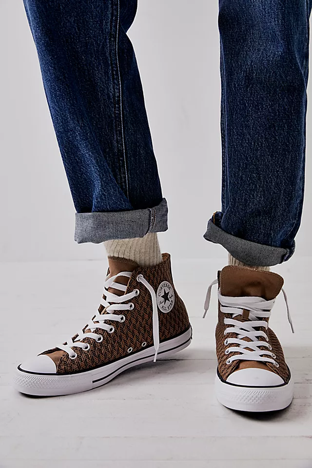 Chuck Taylor All Star Herringbone Sneakers Sand Dune / Velvet Brown