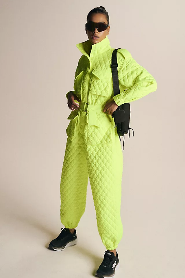 Quilted Turtleneck Jumpsuit Highlighter