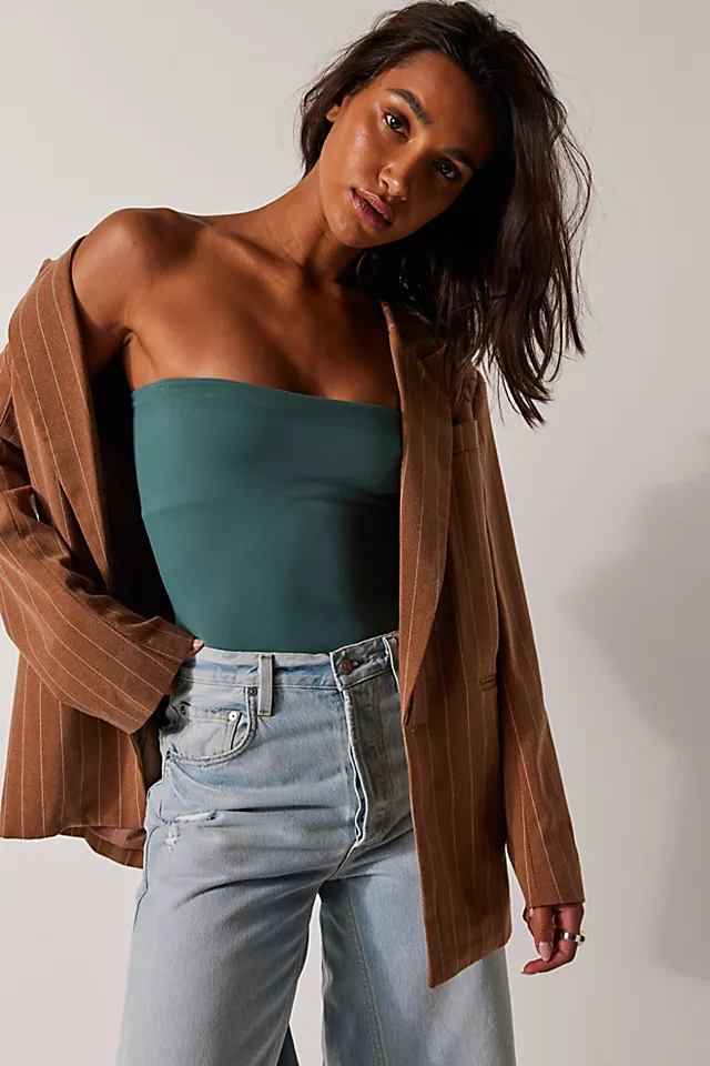 Tati Seamless Tube Bodysuit Silver Pine