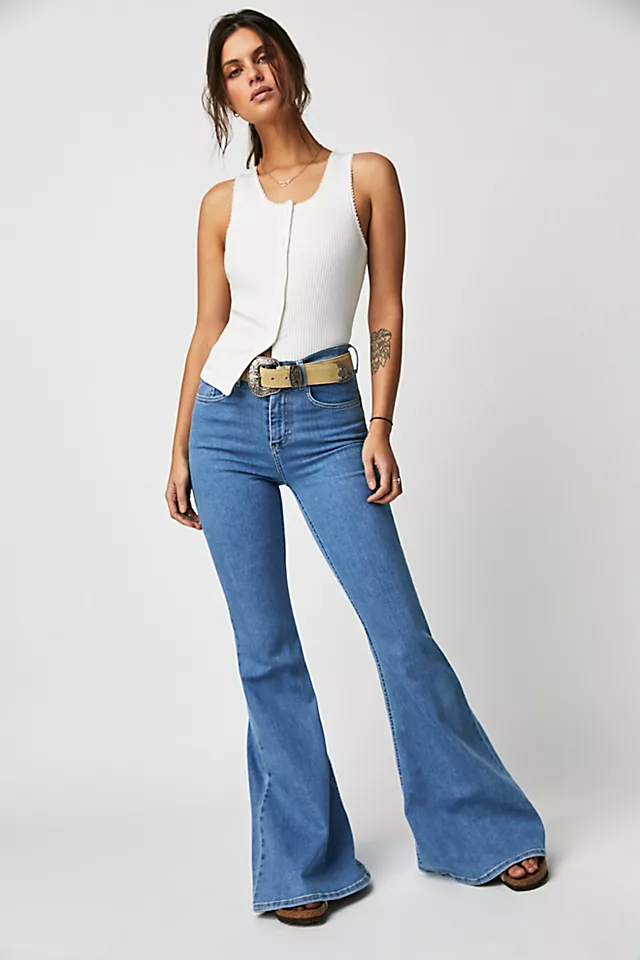 Lee High-Rise Ever Fit Flare Jeans Mid Stone