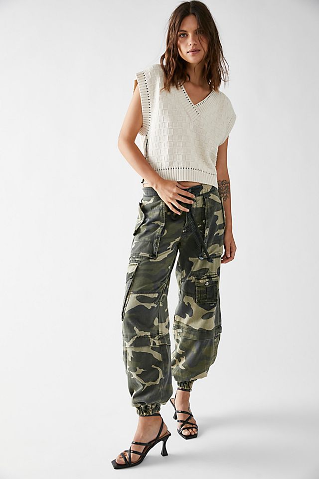 South Bay Printed Utility Cargo Pants Olive Combo